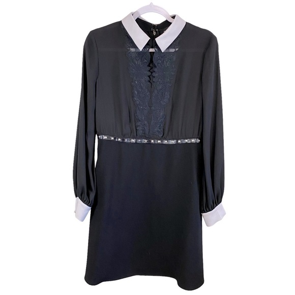 The Kooples - Black & White Dress w Lace Bodice - Size 10 (3) - Picture 1 of 10